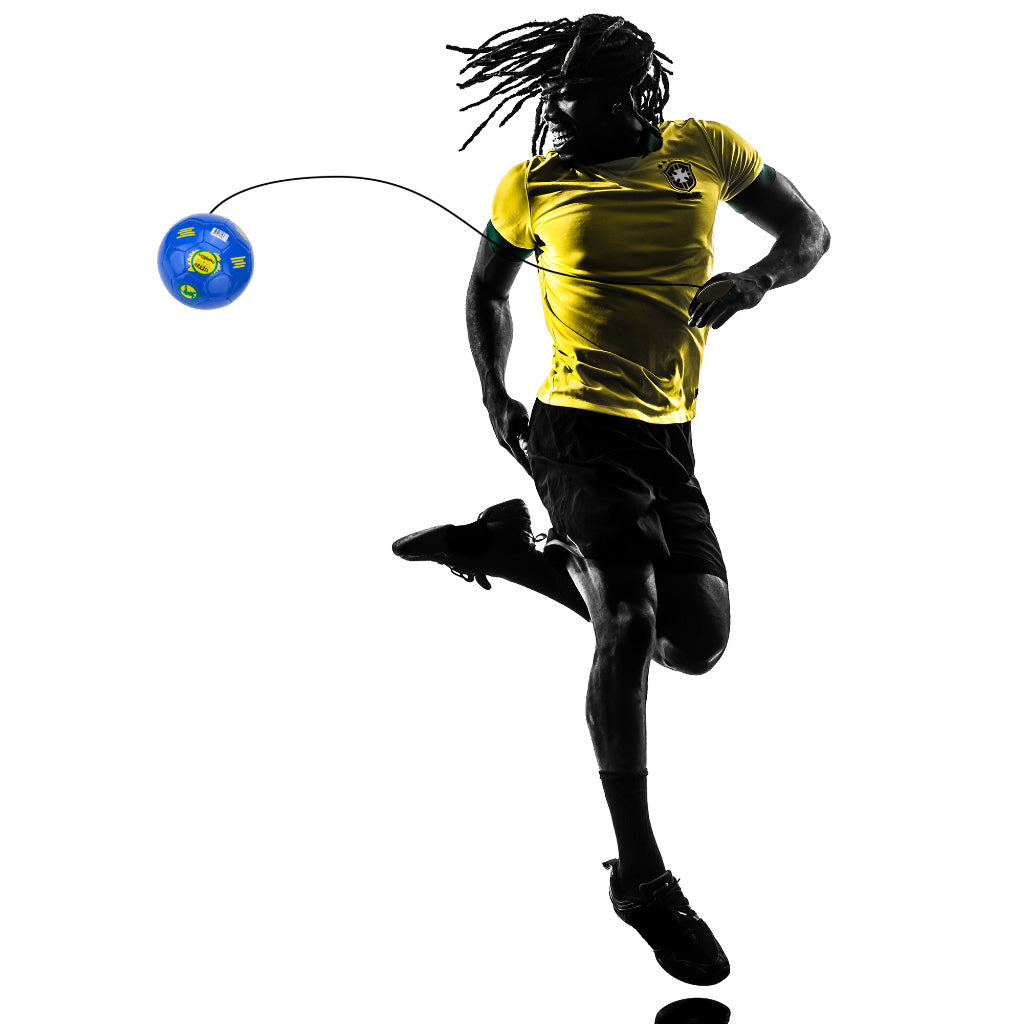 Ballon De Foot Entrainement Avec élastique - Brésil Bleu